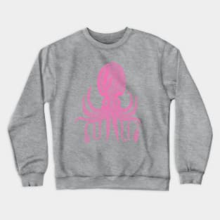 Cute Octopus Drawing in Bright Pink Crewneck Sweatshirt